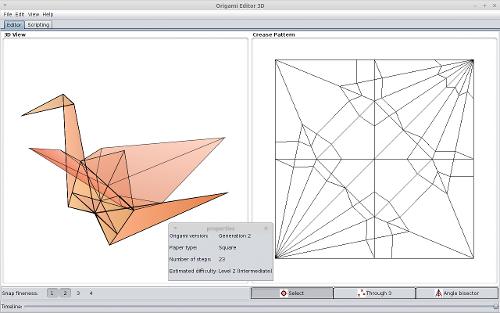 Скриншот: Бумажный журавлик в Origami Editor 3D