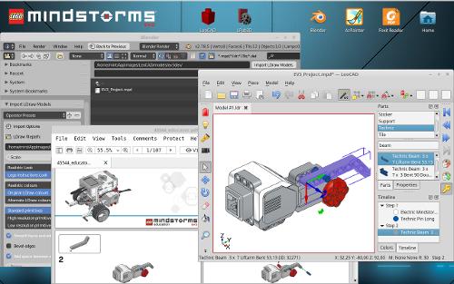 Скриншот: Конструирование роботов EV3 Education с помощью LeoCAD 17.07