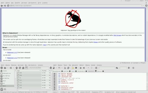 Сегодня вышел Ratpoison 1.4.3 - screen для иксов
