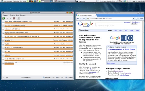 ubuntu 9.04, chromium, transmission