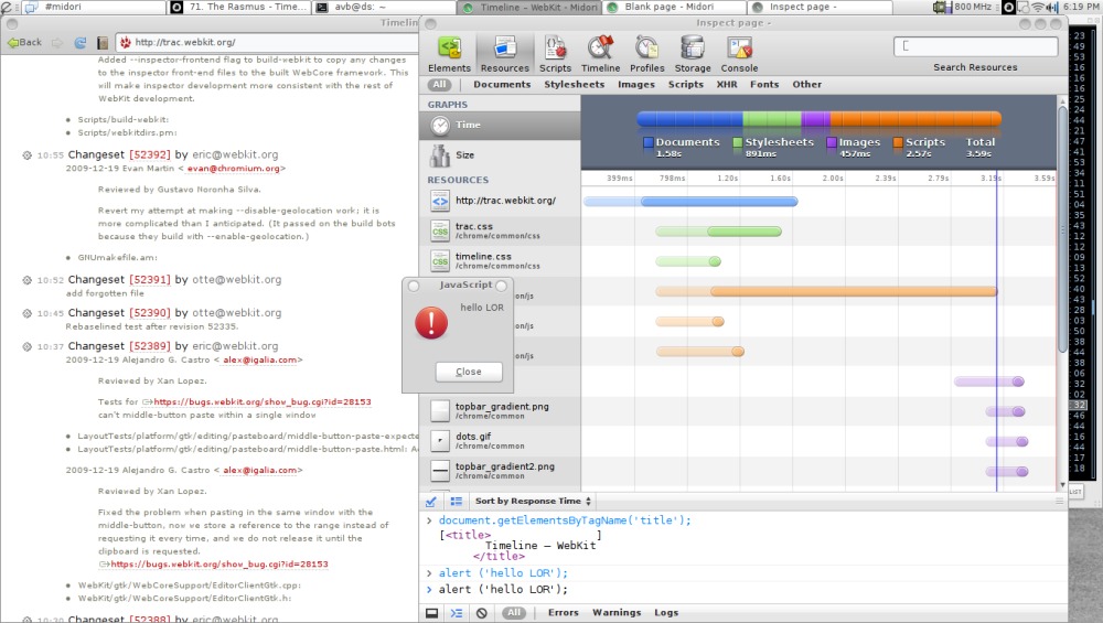 Midori 0.2.3-git и его web inspector