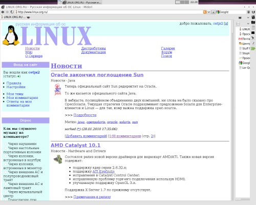 Скриншот: midori а-ля Chrome
