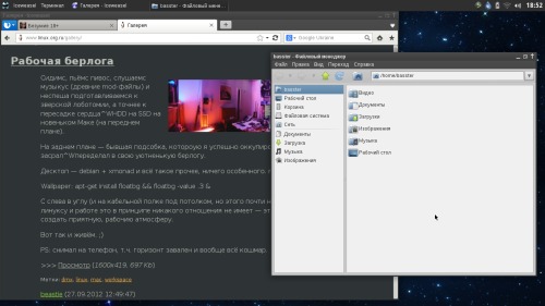 Скриншот: уютный xfce или победа над gnome shell