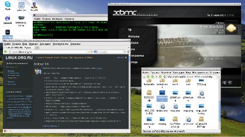 Скриншот: Debian и LXDE для телевизора