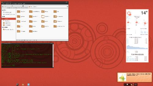 Скриншот: ubuntu 13.10 64bit, Obox + тинт2 + conky