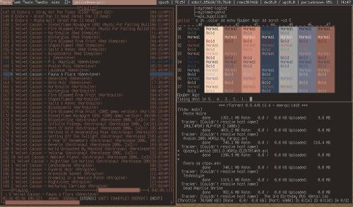 Скриншот: Arch без openbox, кофейный dwm