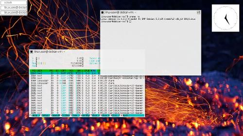 Скриншот: Debian & twm