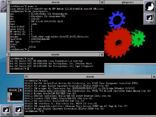 Скриншот: Debian Linux 7.9 на SPARCv9