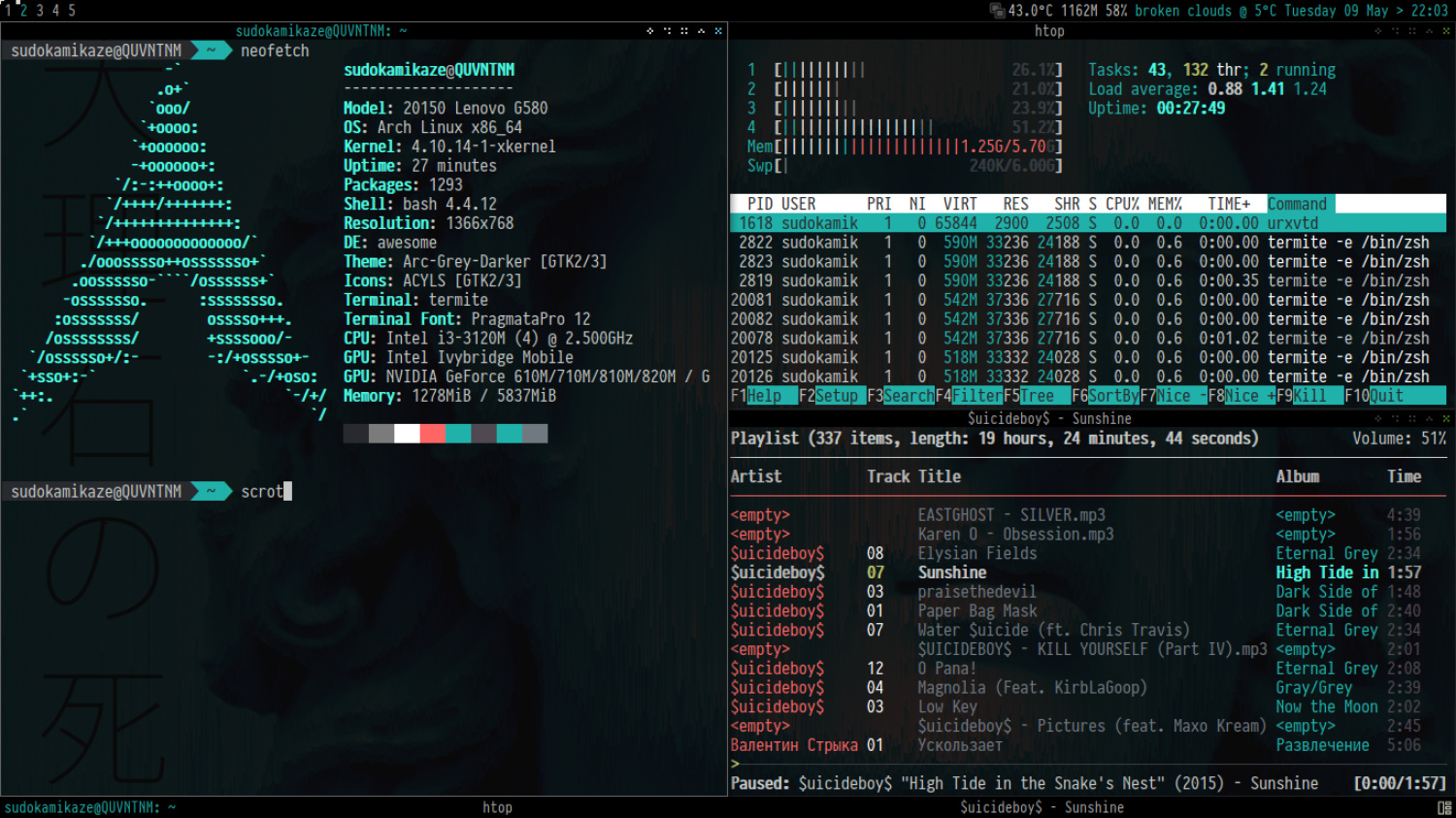 Show terminals. Терминал Linux. Awesome линукс. Оболочка Awesome. Linux Awesome WM.