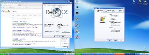 Скриншот: Эксплорер в ReactOS vs эксплорер Windows XP