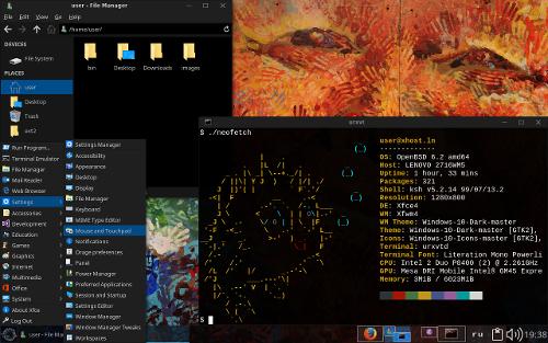 OpenBSD 6.2 XFCE Win 10