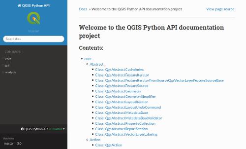 Опубликована документация по QGIS Python API