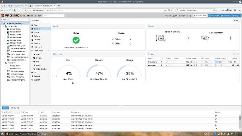 Скриншот: Proxmox на десктопе