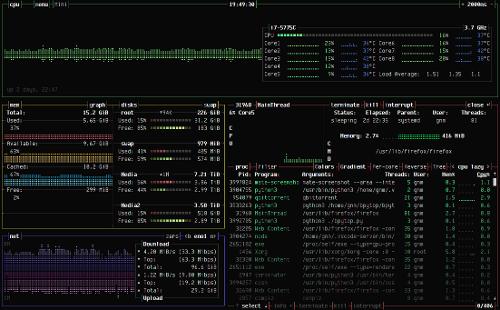 Первый релиз монитора системных ресурсов bpytop 1.0.0