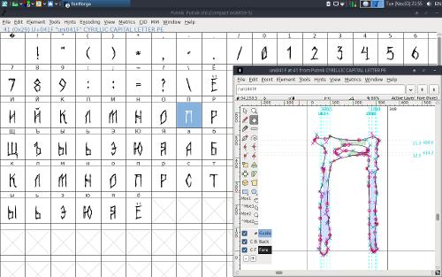 Скриншот: Путник в FontForge