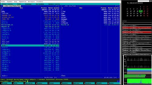 Скриншот: WM под себя + xfce-terminal + mc