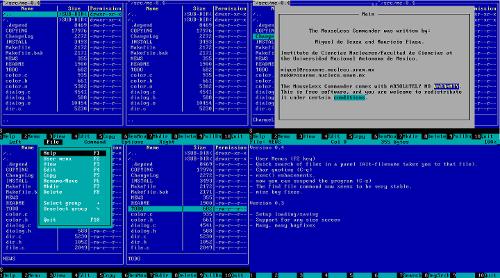 Скриншот: MouseLess Commander v0.4 - ранняя версия Midnight Commander
