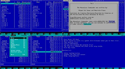 MouseLess Commander v0.4 - ранняя версия Midnight Commander