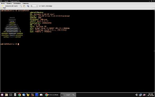 Screenfetch в Astra Linux