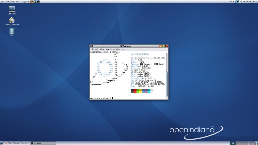 Скриншот: Openindiana + Mate