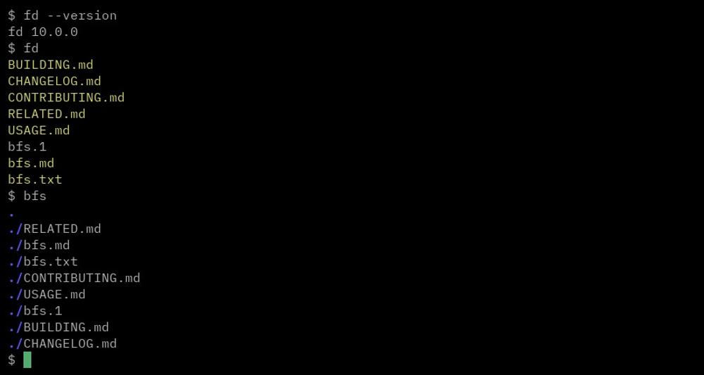 fd 10.0.0 и bfs 3.2