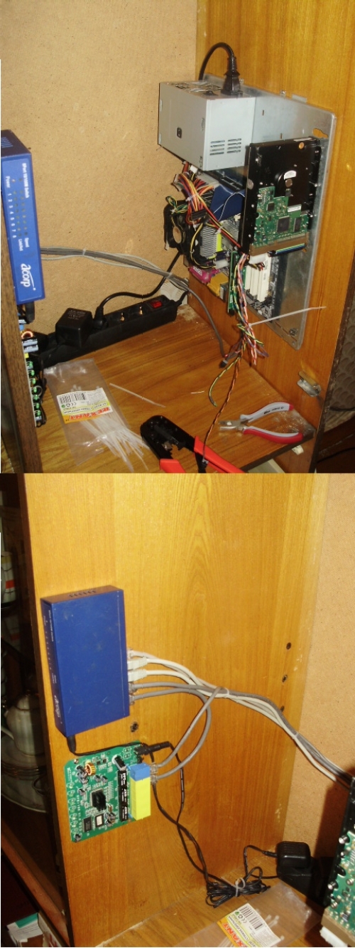 FreeBSD в шкафу + свич + роутер