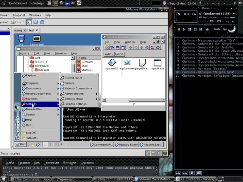 ReactOS 0.2.3 на VMWare 4.5.2 на Slackware 10 (2.6.7)