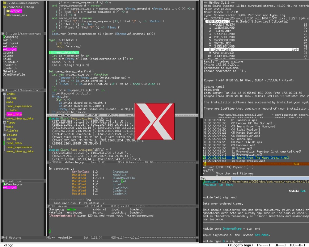 Larswm+GNU Emacs