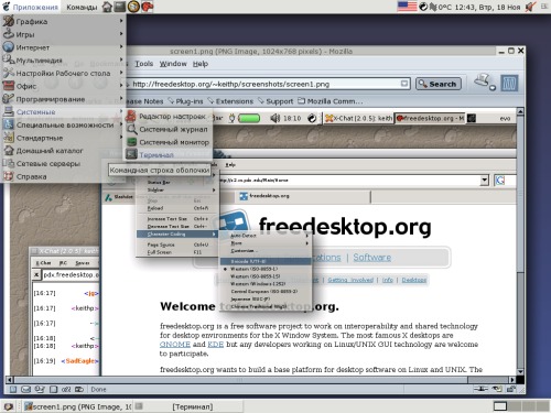 FreeDesktop Xserver Gnome-2.4.0+Mozilla-1.5