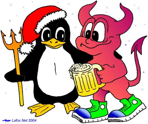 Пингвин и черт на новый год