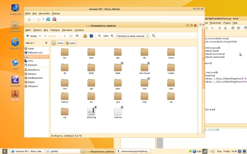 Скриншот: Вот такой летний Debian Squeeze