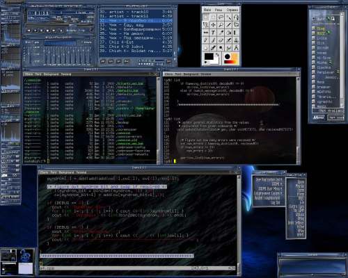 Enlightenment + XMMS + Gkrellm и т.д.