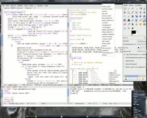 Мой Emacs, шрифты и BSD