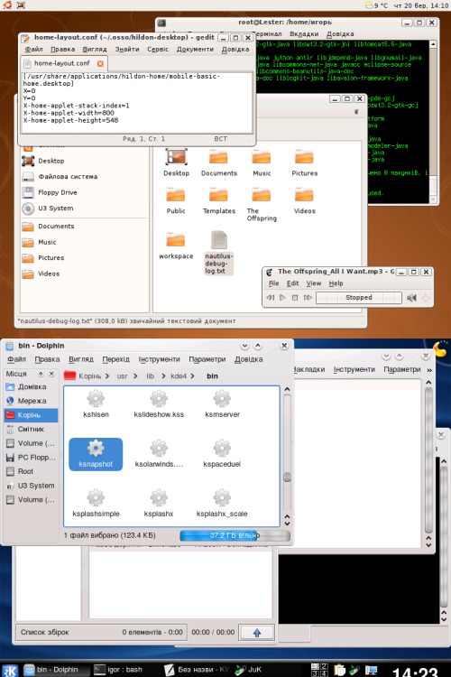 Gnome 2.22 vs KDE 4.02 на 640х480