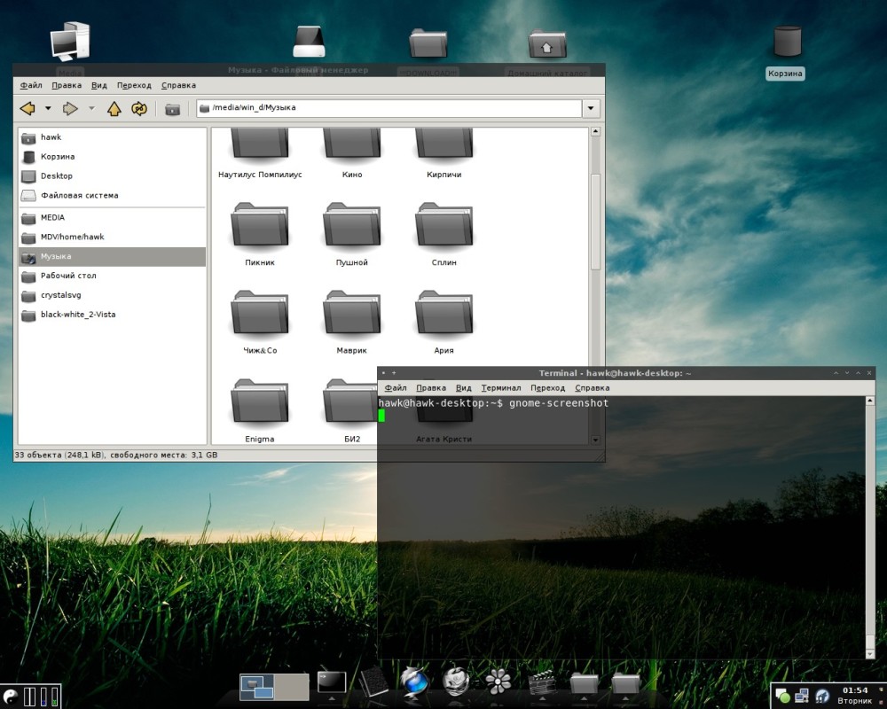 Монохромное XFCE
